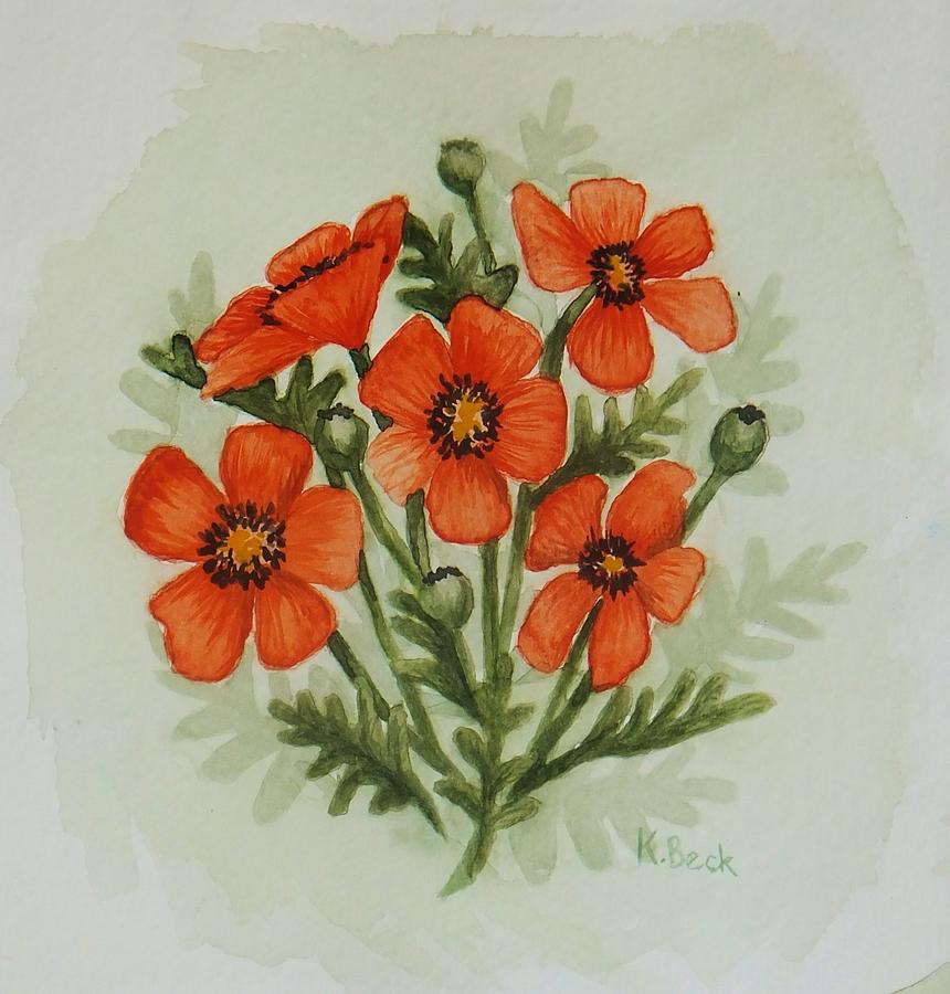 Poppies Painting by Katherine Young-Beck