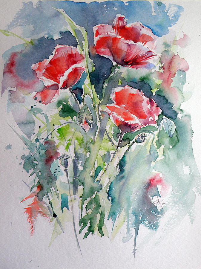 Poppies #11 Painting by Kovacs Anna Brigitta
