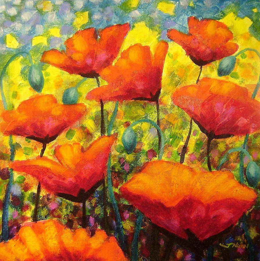 Flower Painting - Poppy Corner #3 by John  Nolan