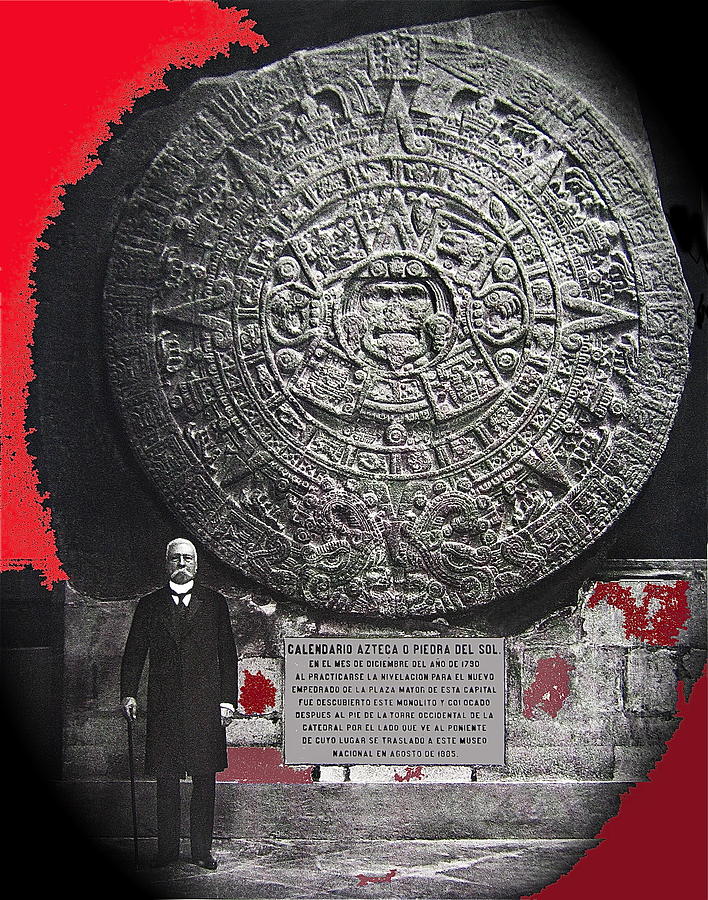 Porfirio Diaz  Aztec calendar   National Museum of History Mexico City c.1910-2013 #1 Photograph by David Lee Guss