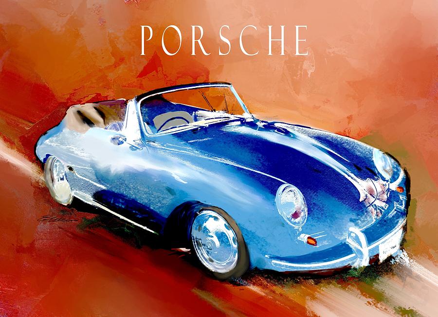Car Digital Art - Porsche 356 #1 by Elaine Weiss