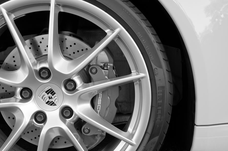 Car Photograph - Porsche 911 Carrera S Wheel Emblem #1 by Jill Reger