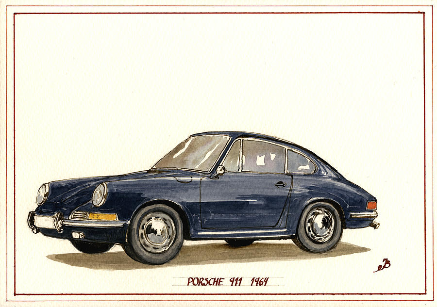 Sports Painting - Porsche 911 classic #1 by Juan  Bosco