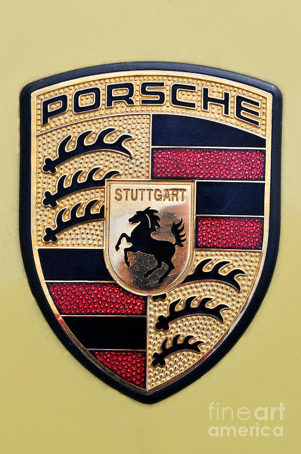 Car Photograph - Porsche badge #1 by George Atsametakis