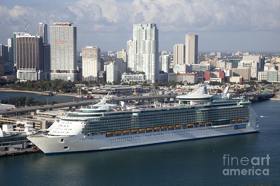 Miami Photograph - Port of Miami Cruise Ship Port Miami #1 by Bill Cobb