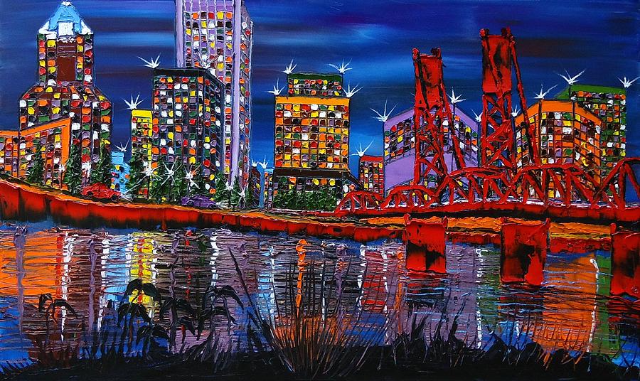 Portland City Lights #25 #1 Painting by James Dunbar