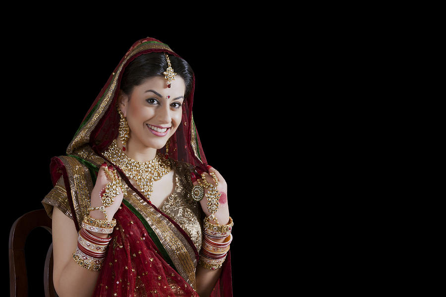 Portrait of a beautiful bride smiling #1 Photograph by Sudipta Halder