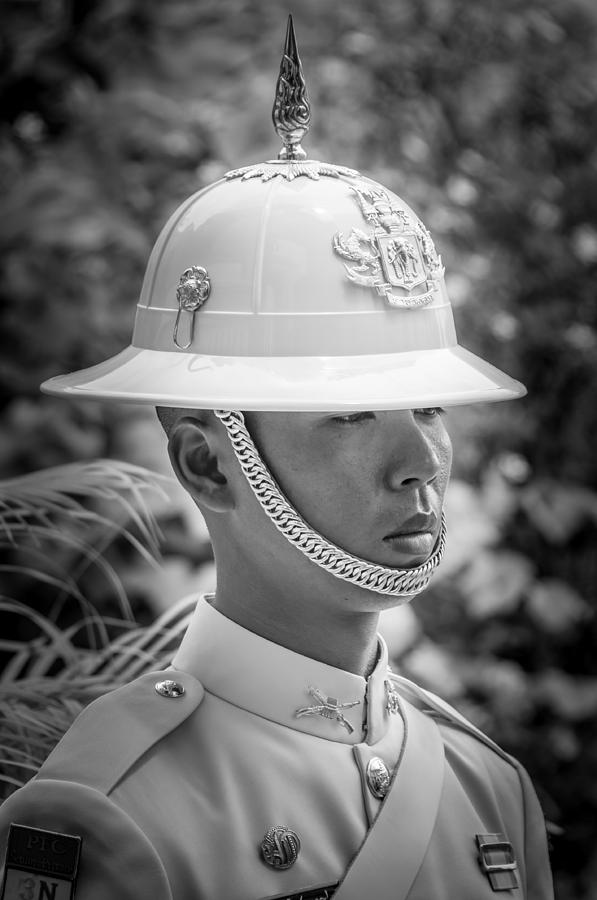 Portrait Of A Soldier Of The Royal Guard - Grand Palace Bangkok Photograph