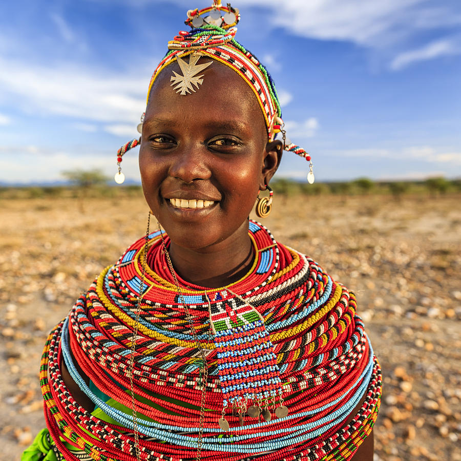 Portrait of African woman from Samburu tribe, Kenya, Africa #1 Photograph by Bartosz Hadyniak