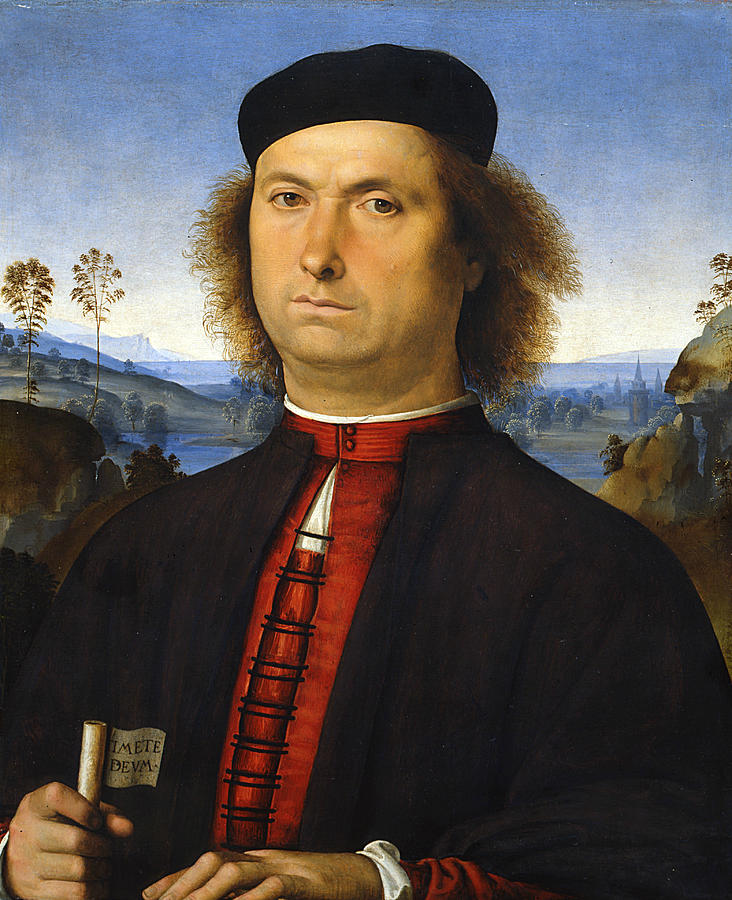 Portrait of Francesco delle Opere  #4 Painting by Pietro Perugino