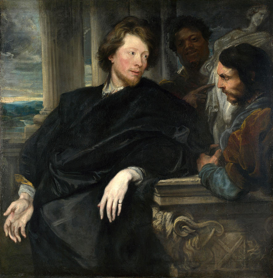 Portrait of George Gage with Two Attendants #4 Painting by Anthony van Dyck