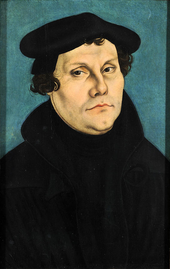 Portrait of Martin Luther #2 Painting by Lucas Cranach the Elder