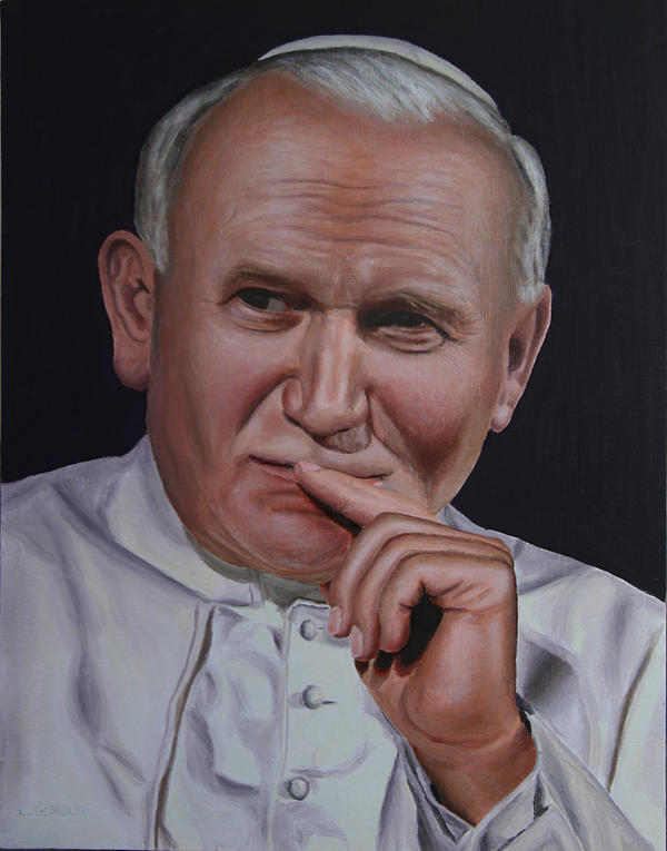 portrait of Pope John Paul II .Woityla Painting by Lukasz Gabrowski