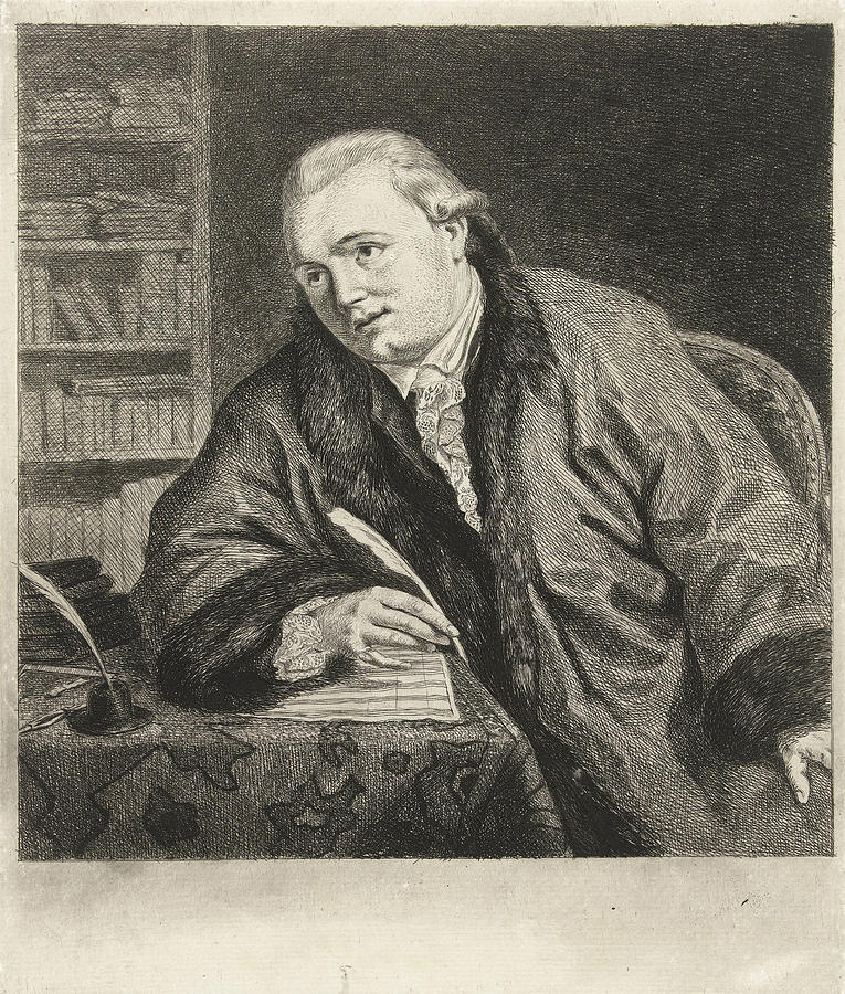 Book Drawing - Portrait Of The Composer And Etcher Johan Antoni Kauclitz #1 by Louis Bernard Coclers