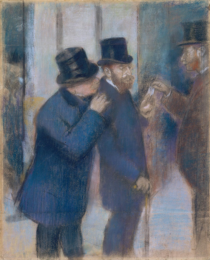 Portraits at the Stock Exchange #1 Painting by Edgar Degas