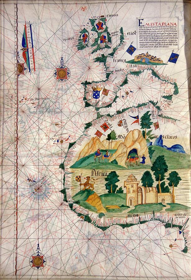 Portuguese Sea Chart #1 Photograph by Patrick Landmann/science Photo Library