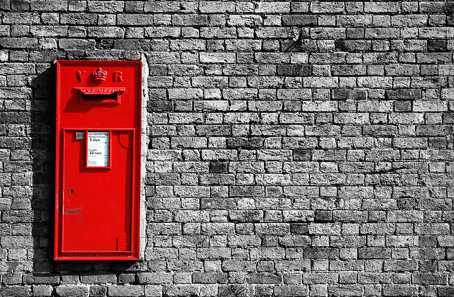 Black And White Photograph - Post Box #1 by Mark Rogan