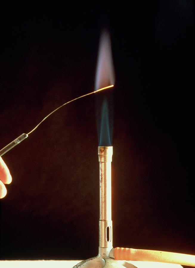 Potassium Metal Flame Test #1 Photograph by Andrew Mcclenaghan/science Photo Library.