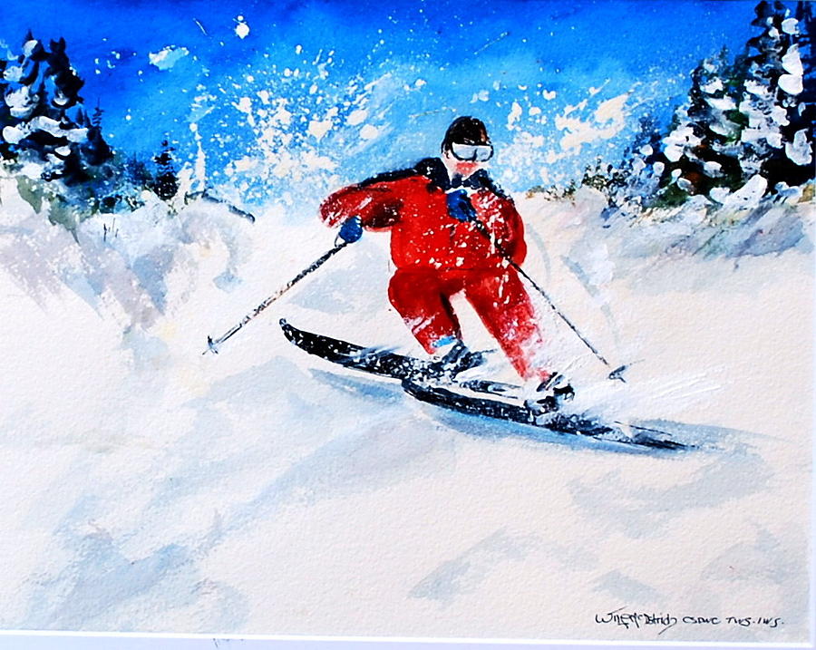 Powder Run #1 Painting by Wilfred McOstrich