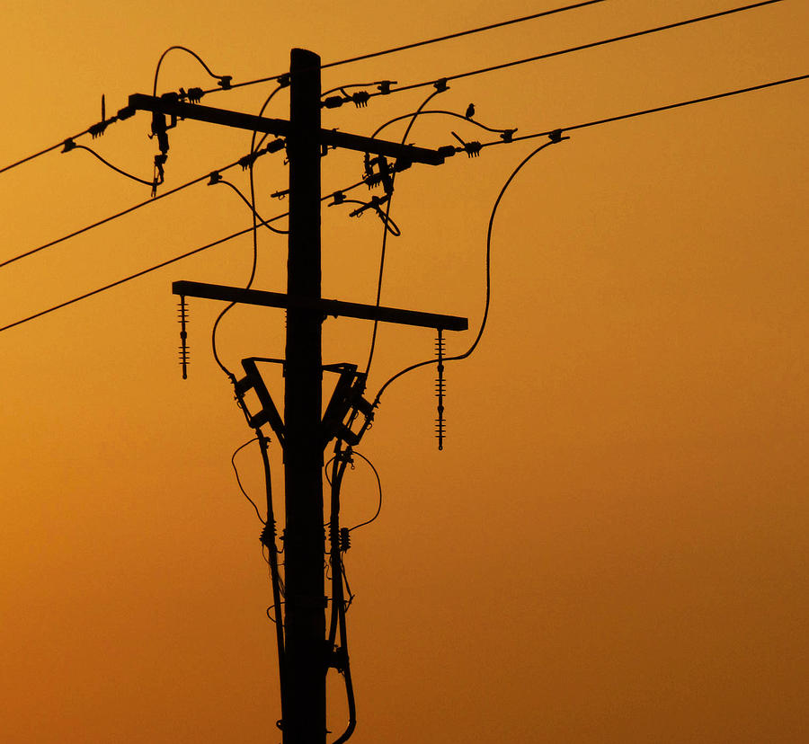 Electrical Photograph - Power Line Sunset by Don Spenner Electrical Photograph - Power Line Sunset by Don Spenner
