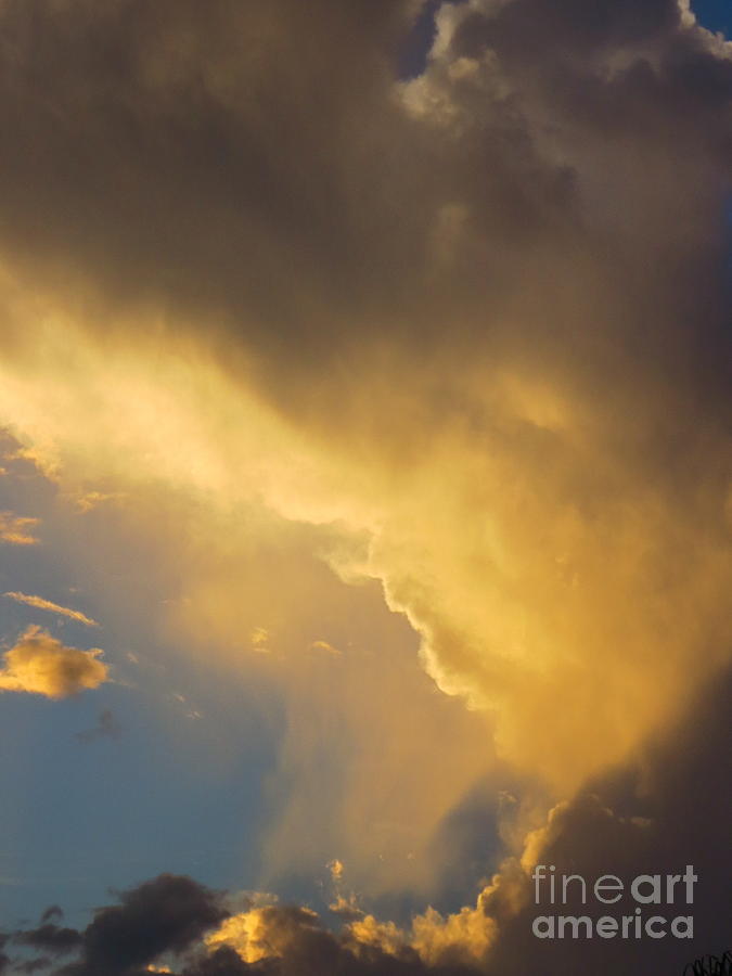 Powerful Golden Sunset Clouds. #1 Photograph by Robert Birkenes