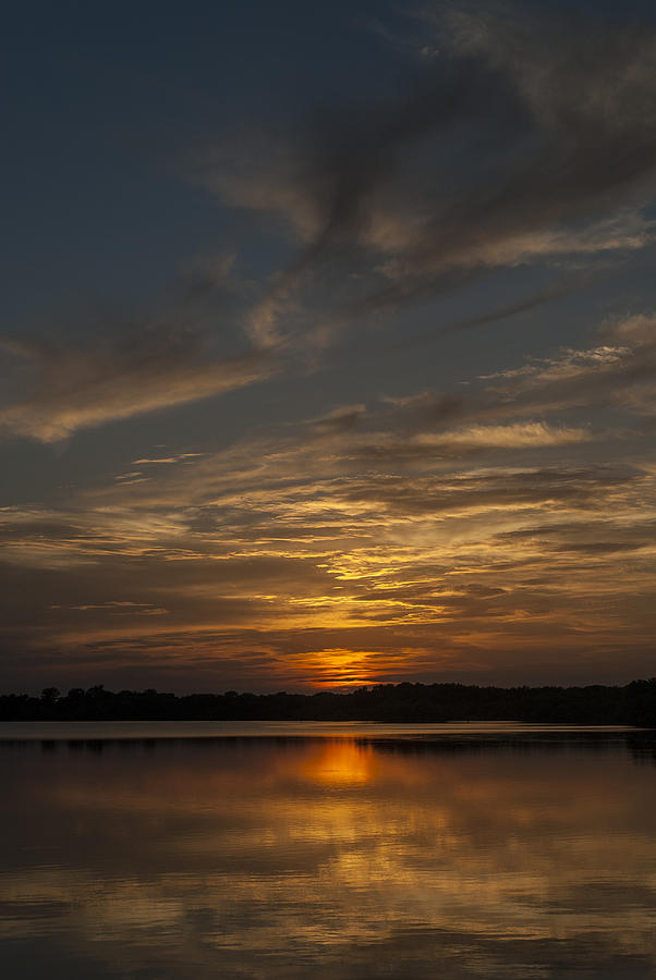 Prairie Lake Sunset Three Photograph by David Drew
