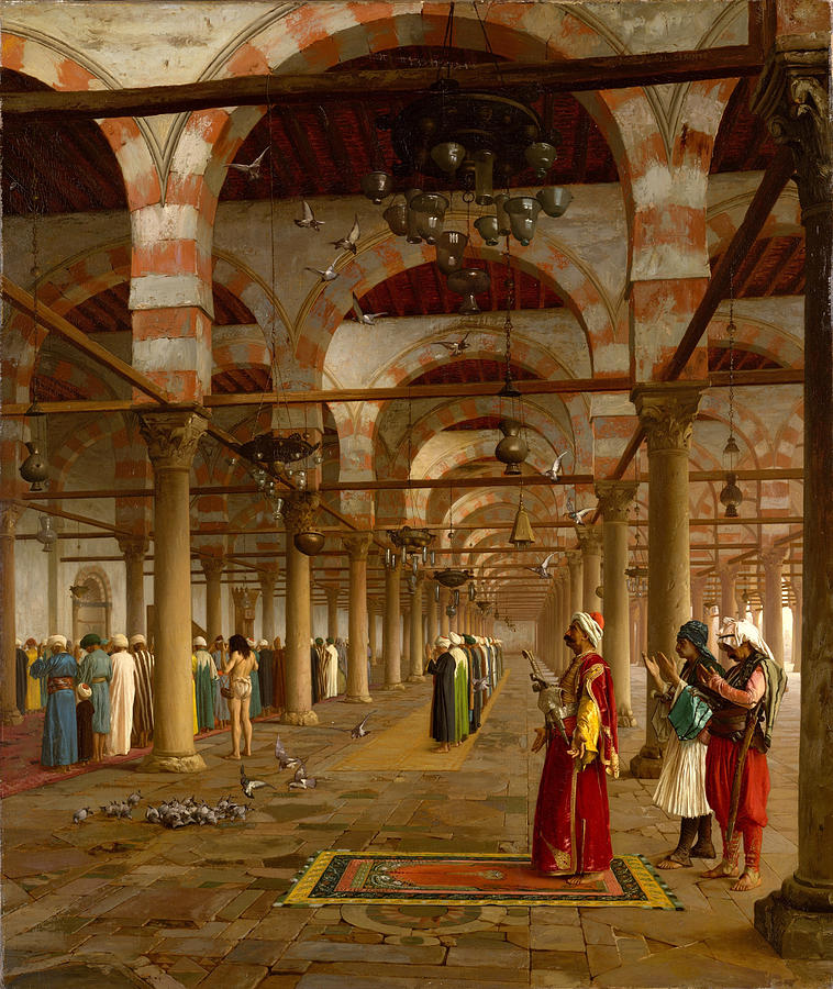 Prayer in the Mosque #4 Painting by Jean-Leon Gerome