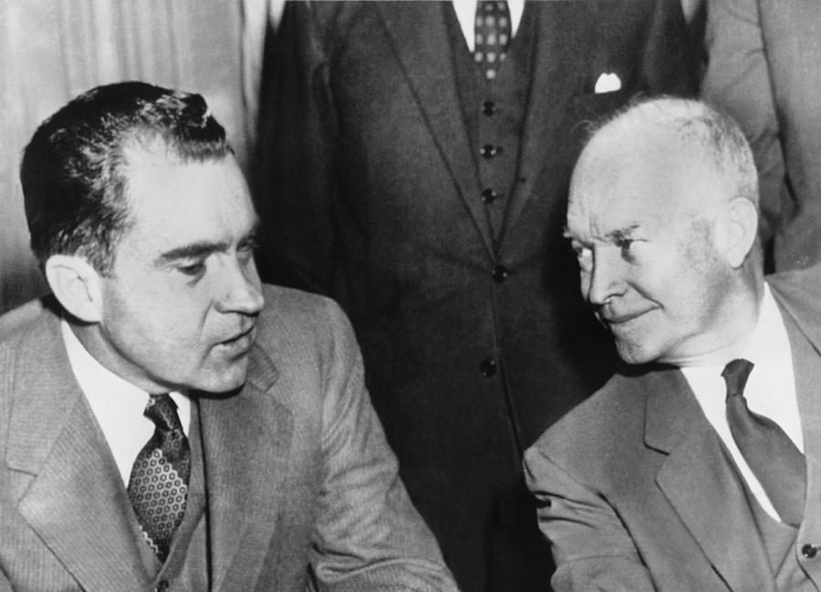 President Eisenhower And Nixon #1 Photograph by Underwood Archives