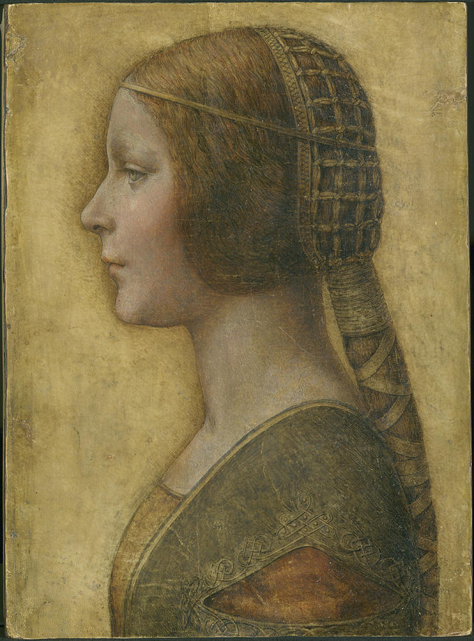 Profile of a Young Fiancee #3 Painting by Leonardo Da Vinci