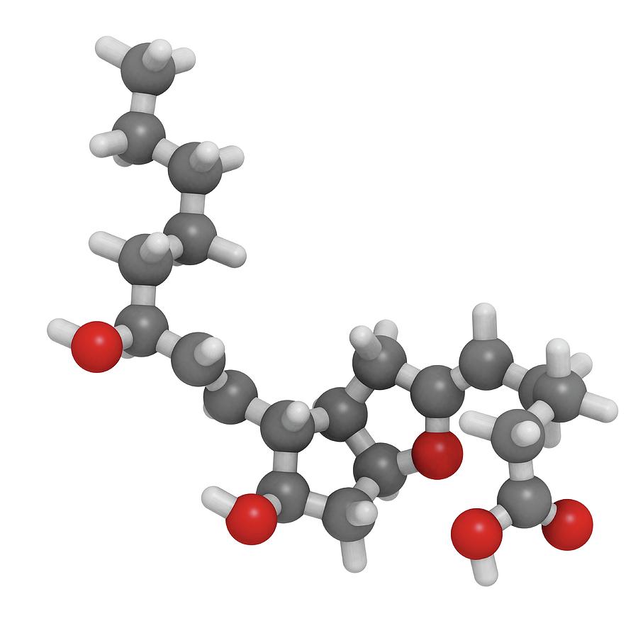 White Background Photograph - Prostaglandin I2 Drug Molecule #1 by Molekuul/science Photo Library