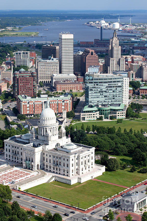 Providence Rhode Island Downtown Skyline Aerial Photograph by Bill Cobb ...