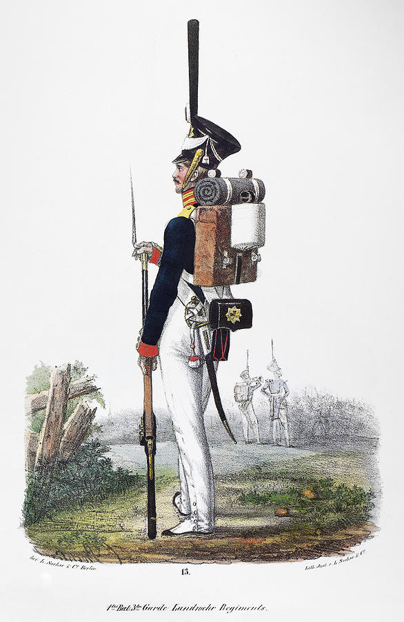 Prussian Soldier, 1830 #1 Painting by Granger