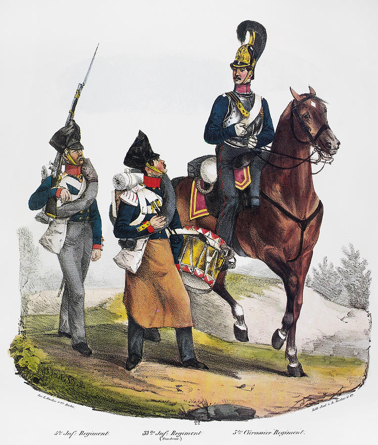 Prussian Soldiers, 1830 Painting by Granger