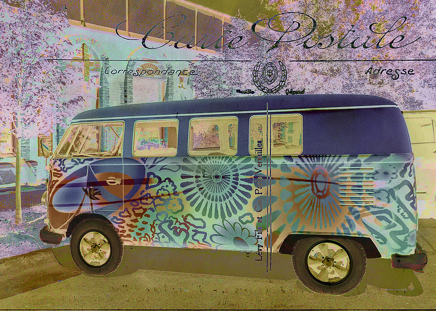 Psychedelic Hippie Bus Photograph by Karen Stephenson
