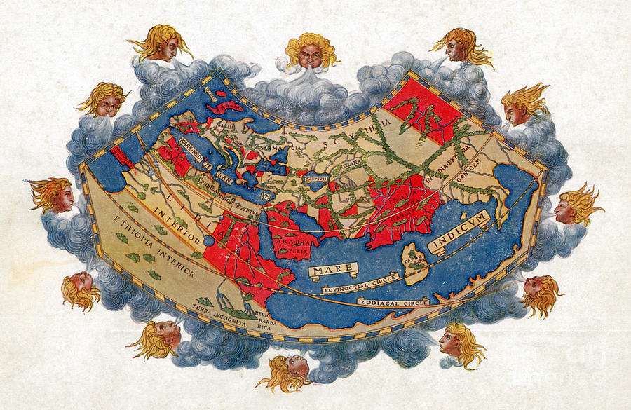 Ptolemys World Map, 2nd Century #1 Photograph by Photo Researchers