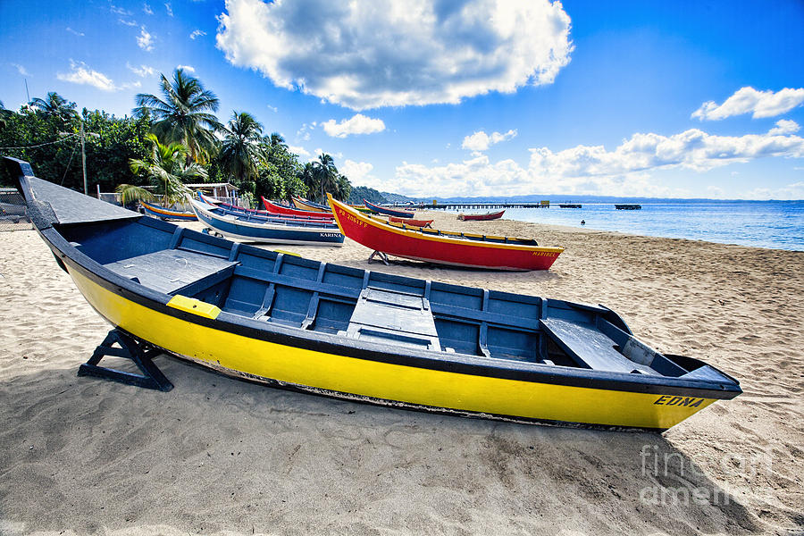Beach Photograph - Puerto Rican Fishing Boats #1 by George Oze