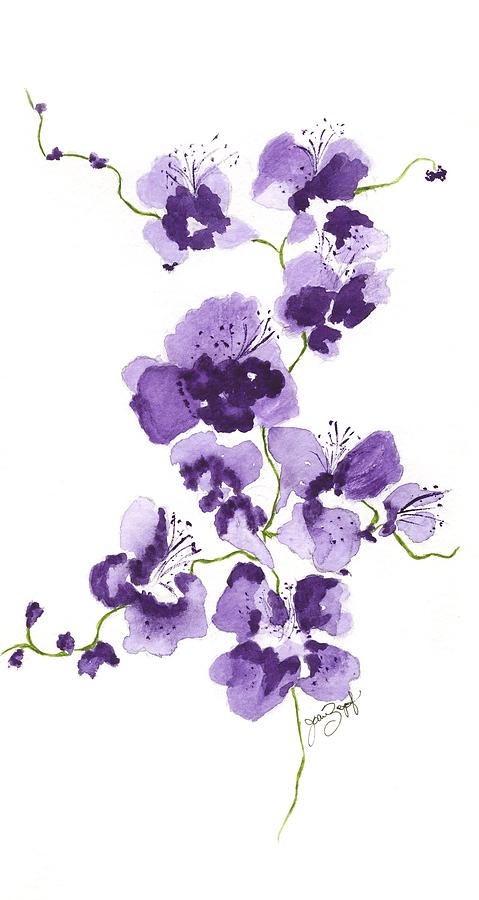 Purple Flowers #1 Painting by Joan Zepf