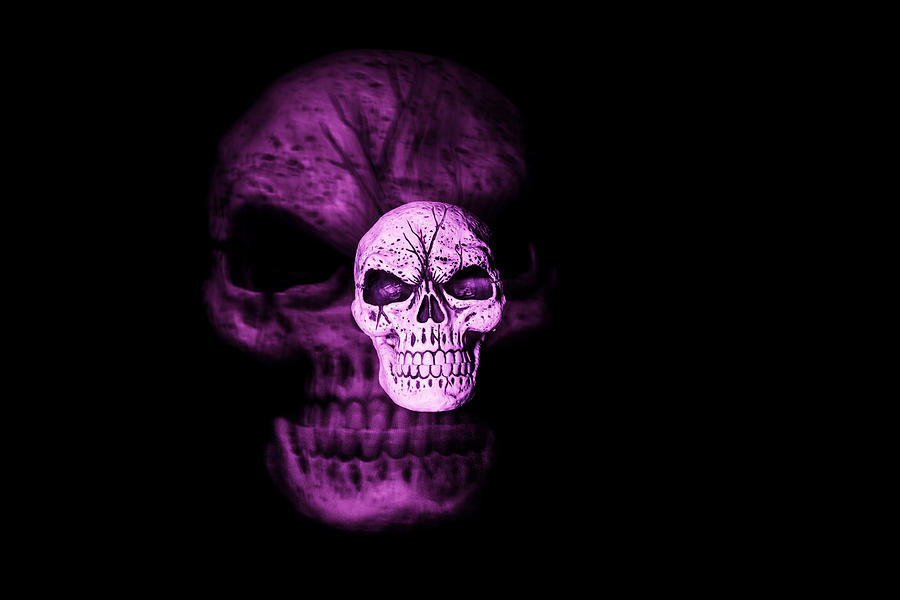 Purple Ghost Skull Photograph by Erin Cadigan
