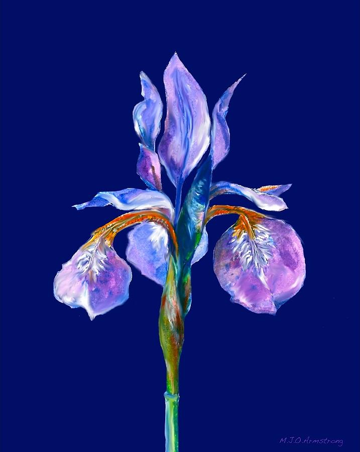 Purple Iris #1 Painting by Mary Armstrong