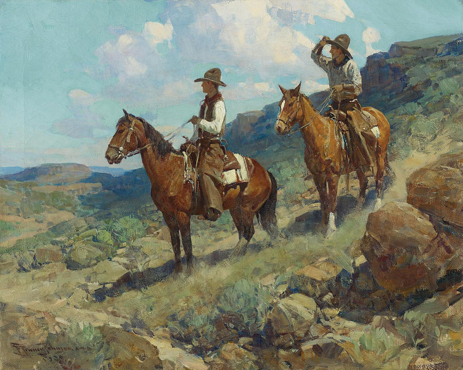 Texas Cowboys Painting by Frank Tenney Johnson
