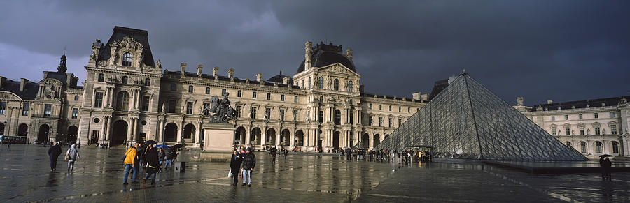 Pyramid In Front Of A Museum, Louvre #1 Photograph by Panoramic Images
