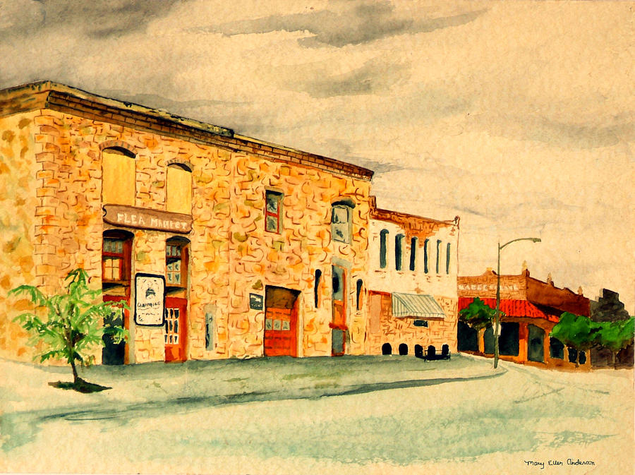 Architecture Painting - Quantrills Flea Market - Lawrence Kansas #1 by Mary Ellen Anderson