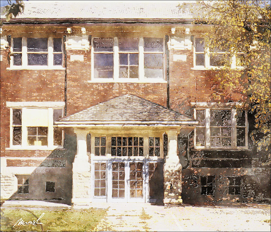 Architecture Painting - Queen St. School #1 by The Art of Marsha Charlebois