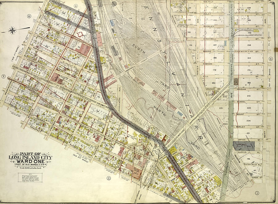Map Drawing - Queens, Vol. 2, Double Page Plate No. 3 Part Of Long Island #1 by Litz Collection