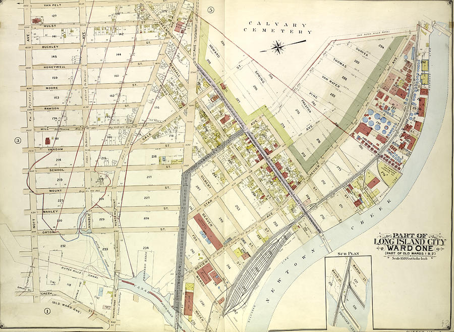 Map Drawing - Queens, Vol. 2, Double Page Plate No. 4 Part Of Long Island #1 by Litz Collection