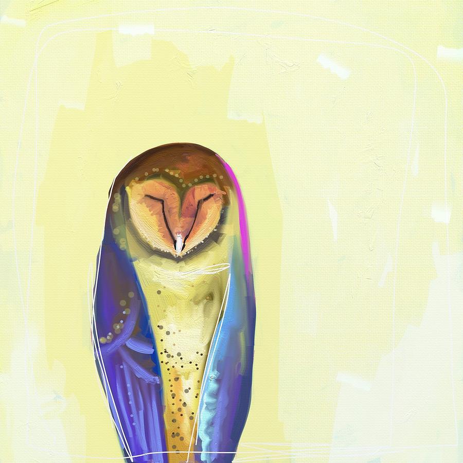 Owl Painting - Quiet Owl by Cathy Walters