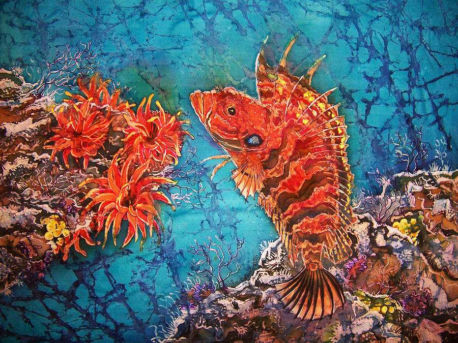 Ocean Painting - Quillfin Blenny by Sue Duda Ocean Painting - Quillfin Blenny by Sue Duda