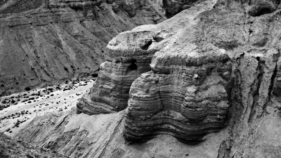 Nature Photograph - Qumran Cave 4 BW by Stephen Stookey
