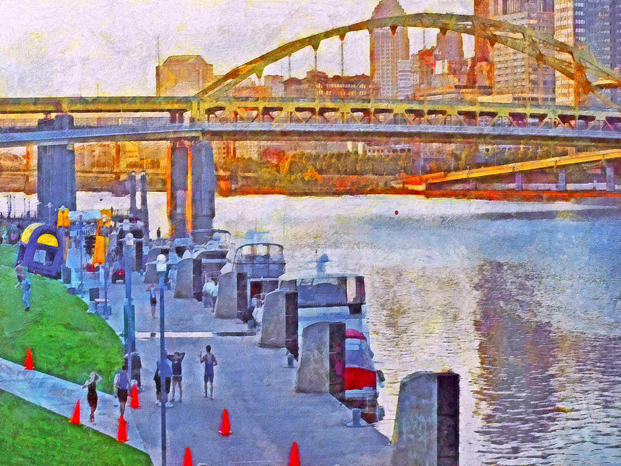 Race Day Dawning at the Pittsburgh Triathlon 2012 Digital Art by Digital Photographic Arts