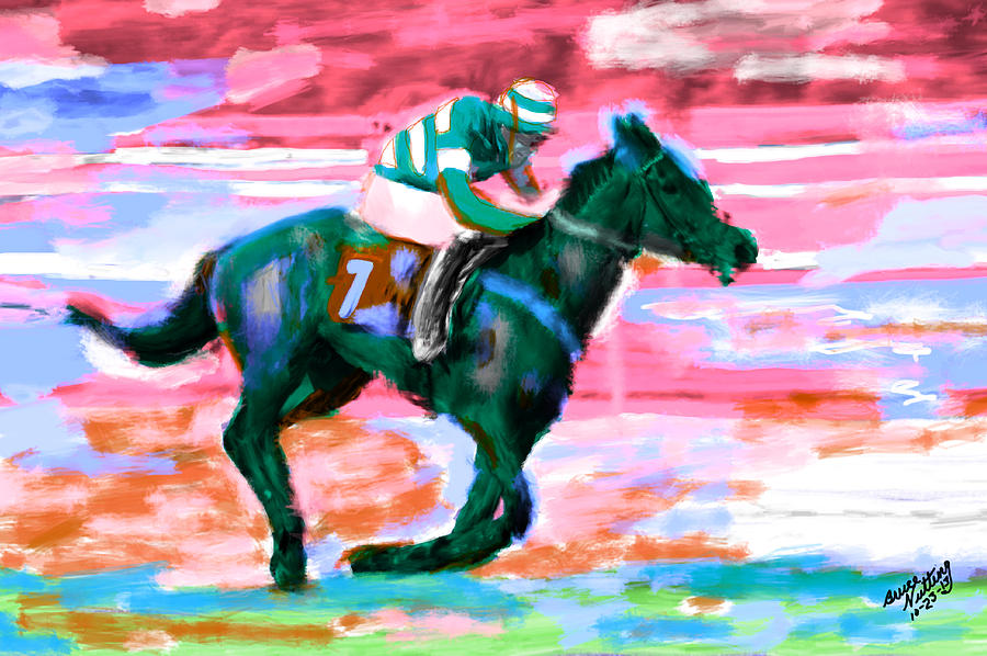 Race Horse #1 Painting by Bruce Nutting